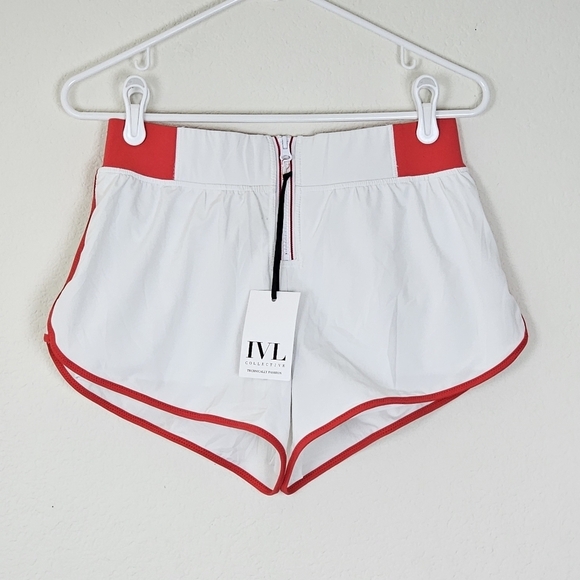 NWT IVL Collective Hydralux Shorts Size 6 White Pink Athletic Running Shorts - Picture 3 of 14